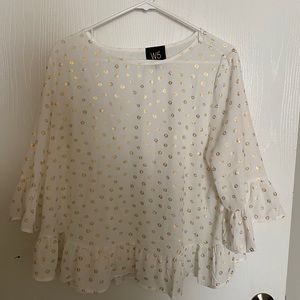 White and Gold Blouse